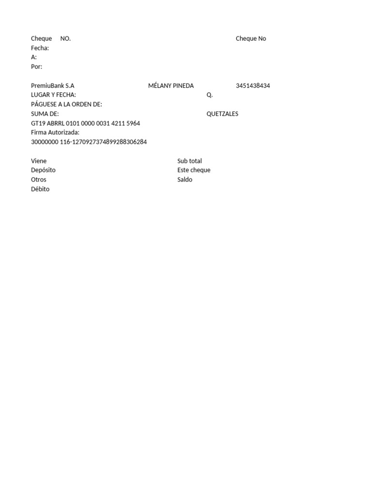 Cheque Editable | PDF