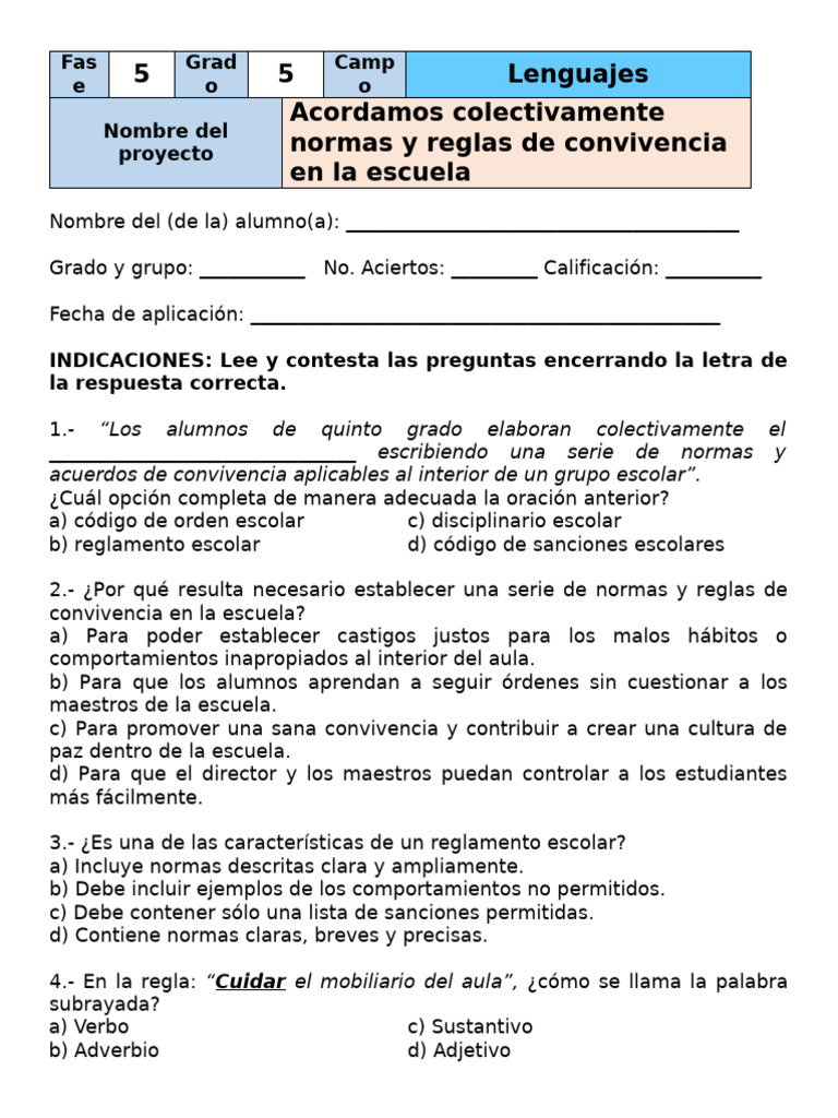 Normas de convivencia y salud escolar | PDF | Alimentos | Dieta