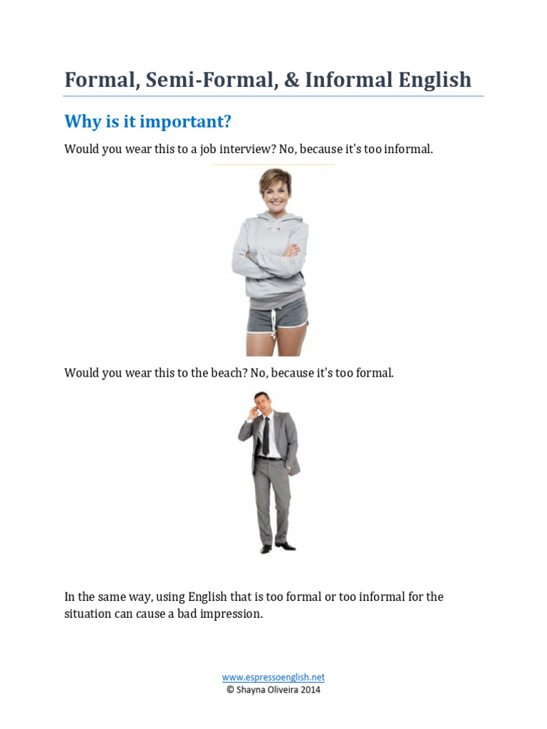 Understanding English Formality Levels | PDF | English Language ...