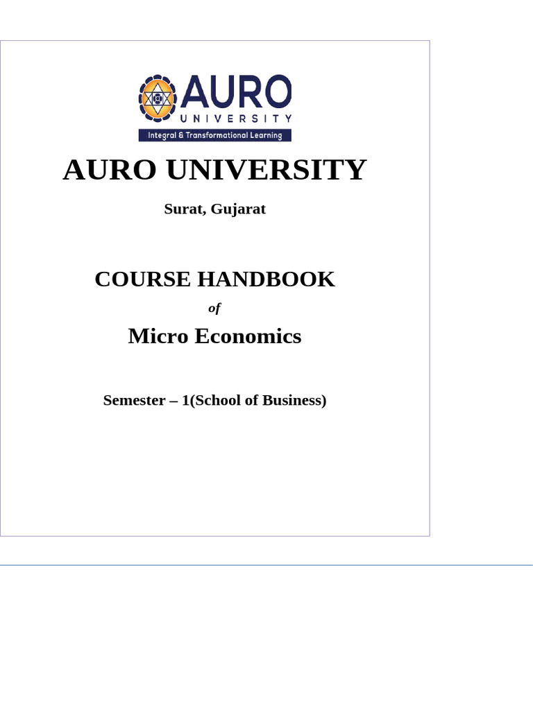 Micro Economics Course Handbook | PDF | Elasticity (Economics) | Demand