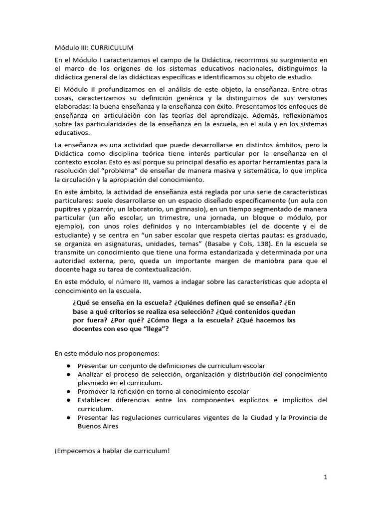 Características del Curriculum Escolar | PDF | Plan de estudios | Enseñando