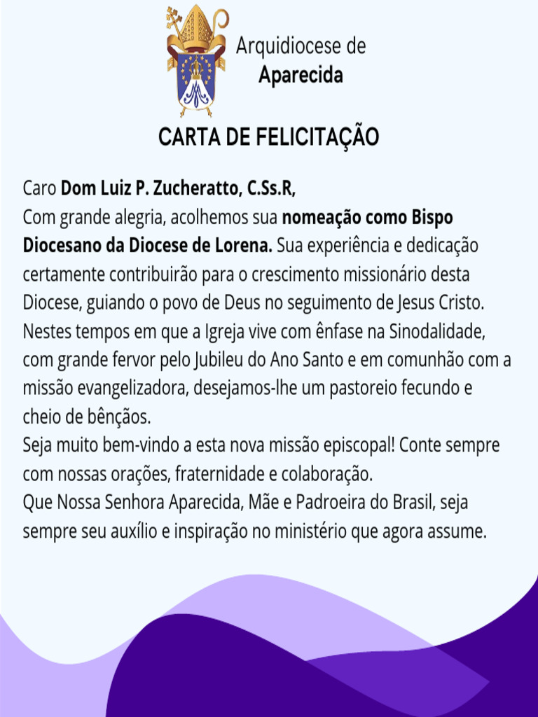 CARTA DE FELICITAÇÃO | PDF