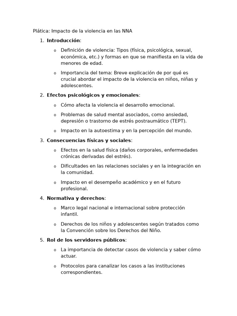 Platica Violencia Impacto | PDF