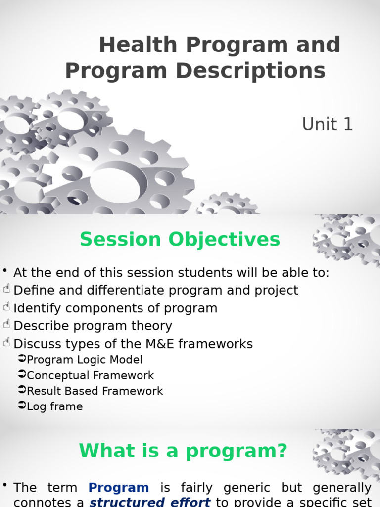 Health Program and Program Descriptions | PDF | Conceptual Model ...