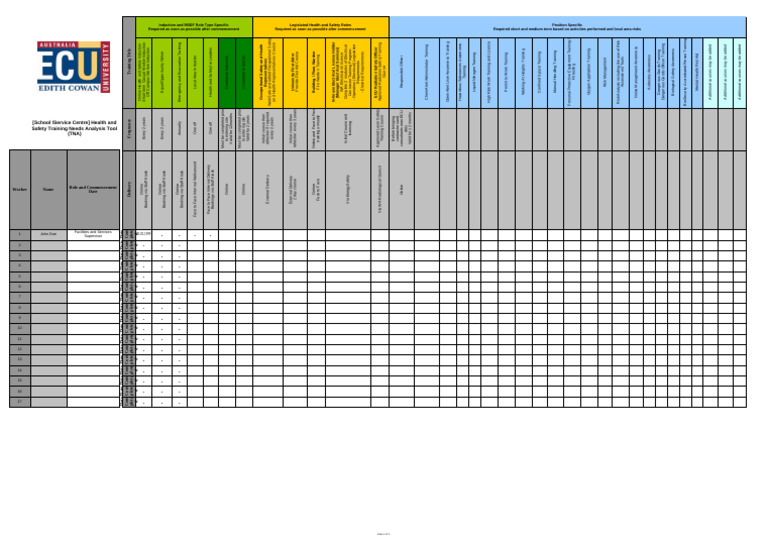 Health and Safety Training Needs Analysis Template | PDF | Occupational ...