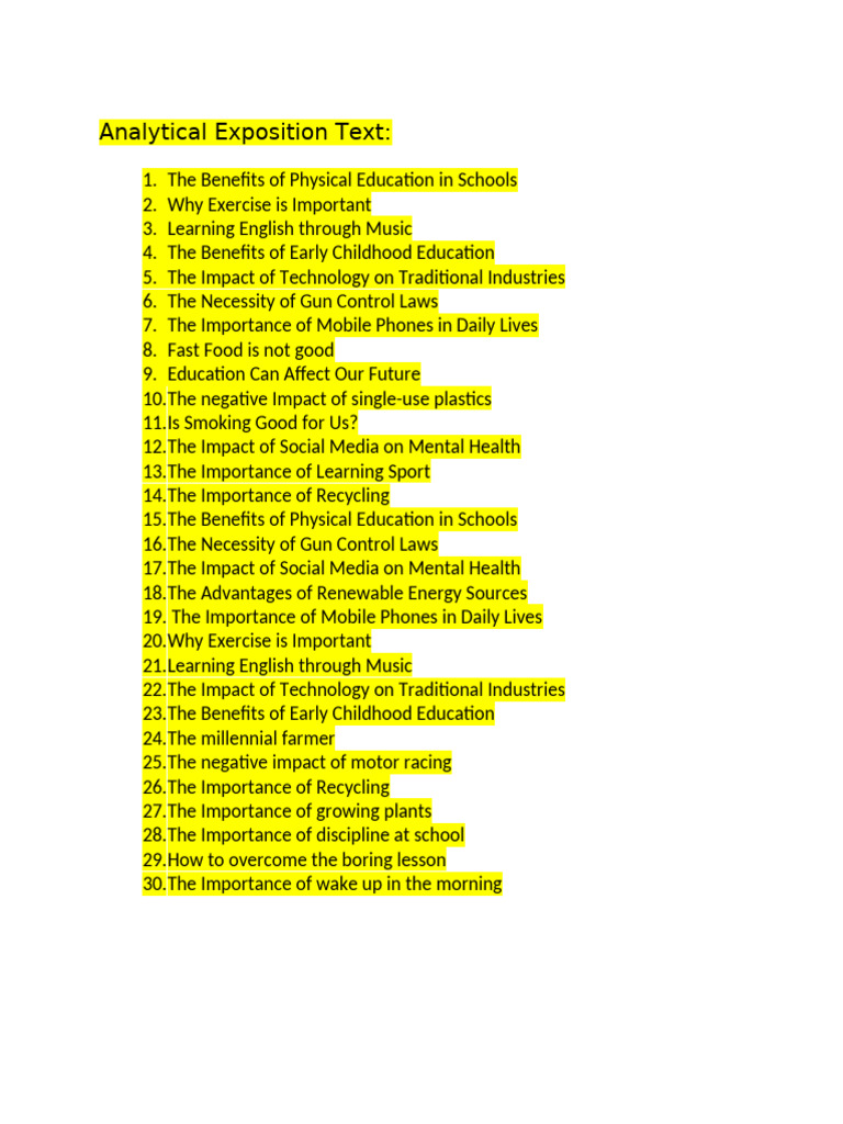 Analytical Exposition Text Tutas | PDF
