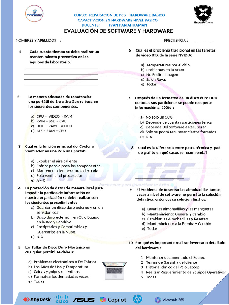 CLASE HARDWARE BASIC I | PDF | Hardware de la computadora | Disco duro