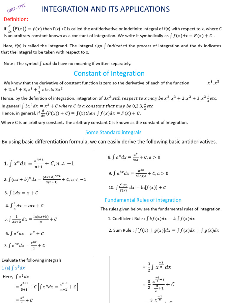 Exercise 5.1 (Simple Integration) | PDF | Integral | Analysis
