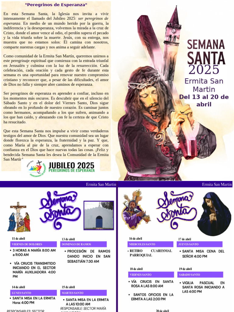 Peregrinos de Esperanza: Semana Santa 2025 | PDF