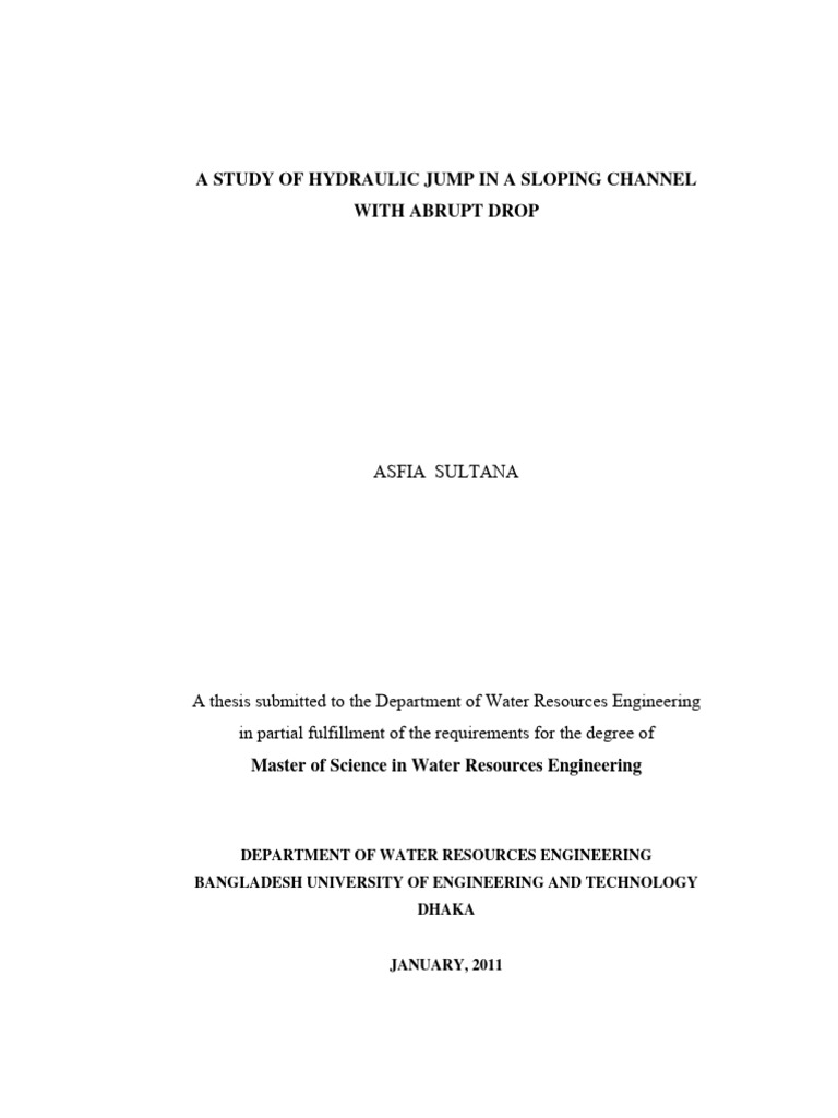 A Study of Hydraulic Jump in a Sloping C | PDF | Dynamics (Mechanics ...