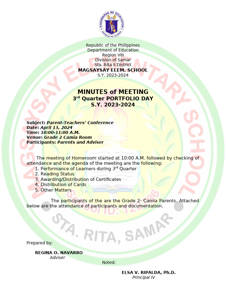 Minutes of Meeting HRPTAnApril13,2024 | PDF
