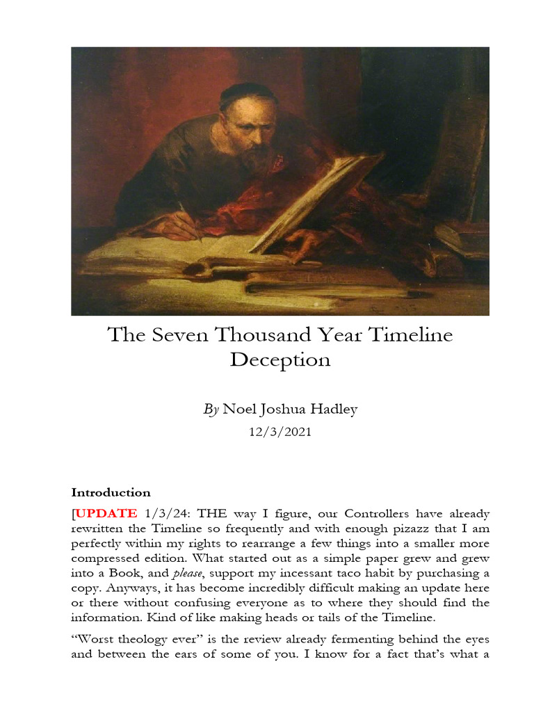 The Seven Thousand Year Timeline Deception Redeux PDF Anointing Jesus