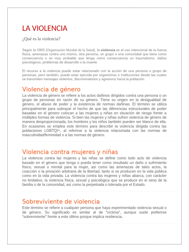Tipos y Consecuencias de la Violencia | PDF | Violación | Violencia