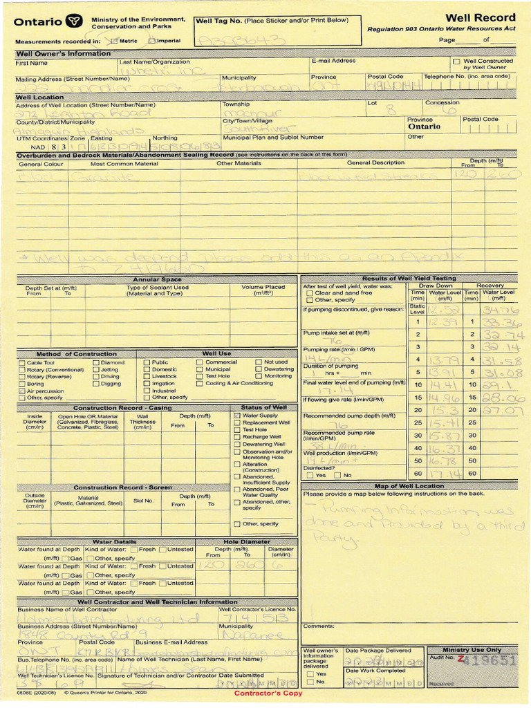 Well Yield Estimation Report | PDF
