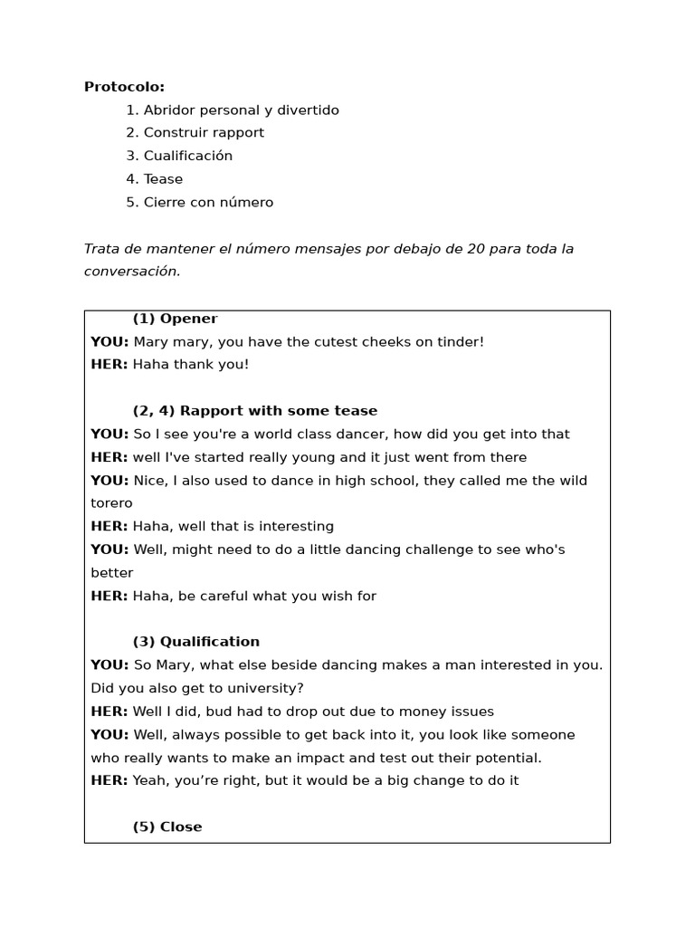 Tinder Conversation Protocol Guide | PDF