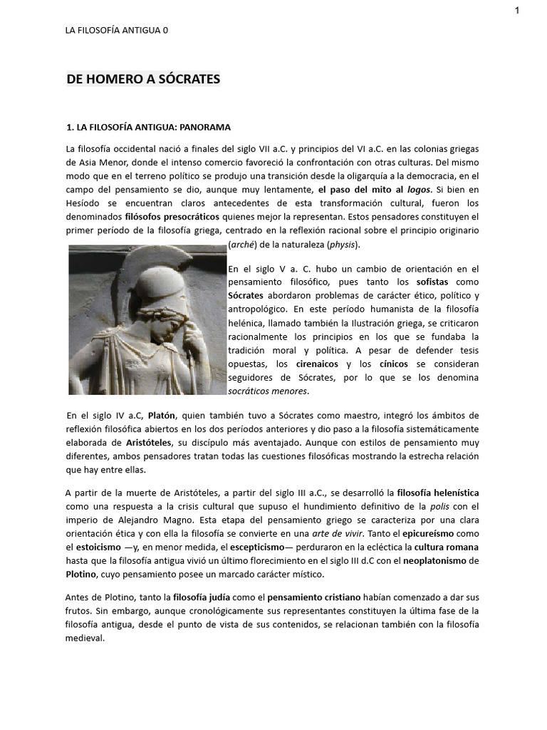 De Homero A Sócrates | PDF | Filosofía griega antigua | Sócrates
