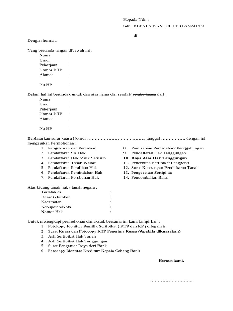 Panduan Permohonan Roya Sertifikat | PDF