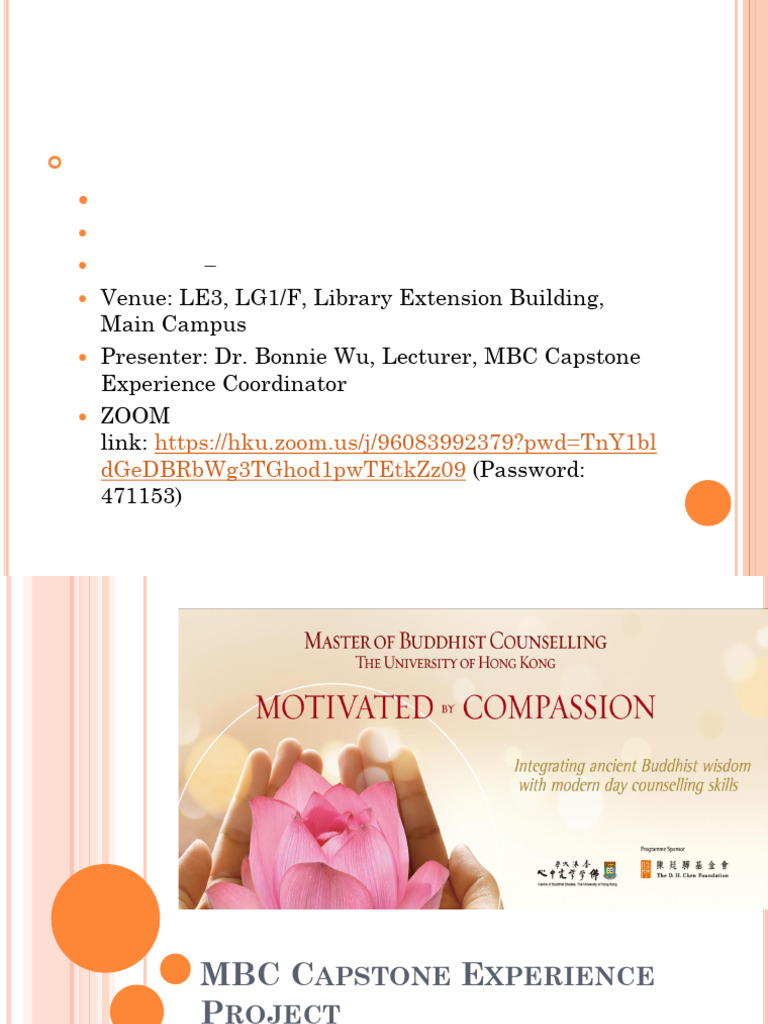 MBC Capstone Experience Workshop Details | PDF | Mediation | Meditation