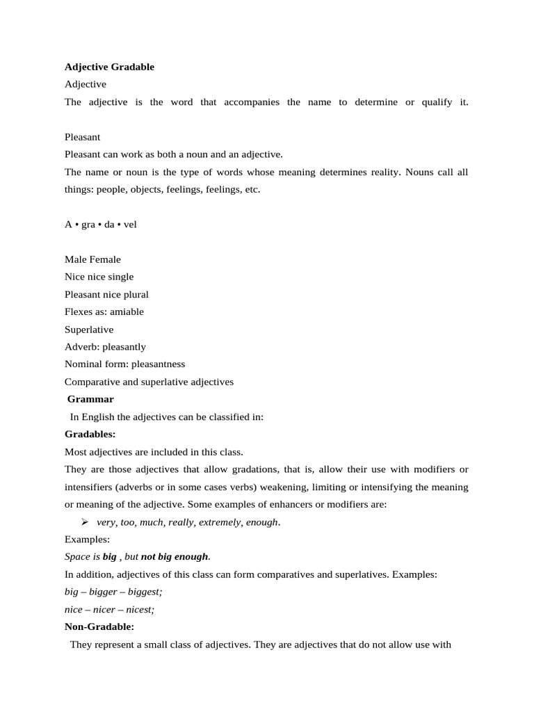 Understanding Gradable Adjectives | PDF | Adjective | Linguistics