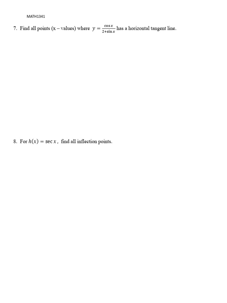 Math 1341 3.0 Review | PDF
