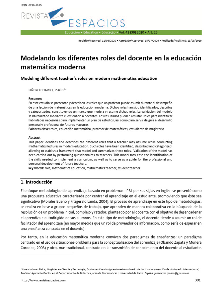 El Rol Docente en La Enseñanza Mstematica Moderna | PDF | Plan de ...
