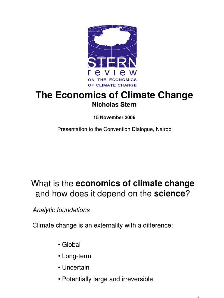 Economics of Climate Change Insights | PDF | Economics Of Global ...
