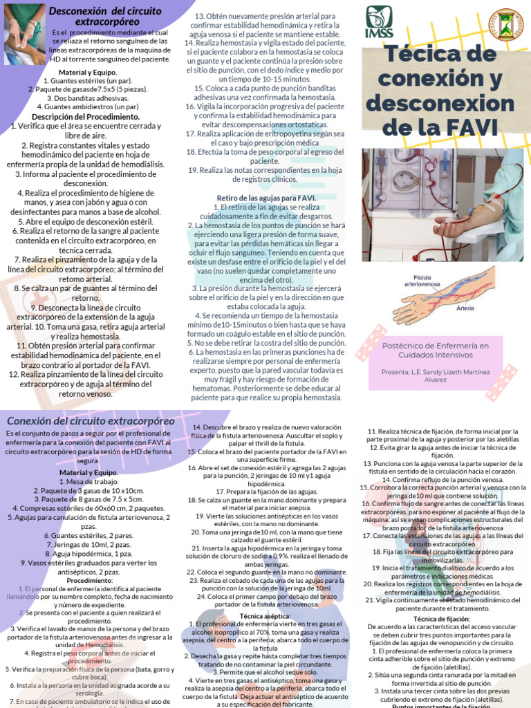 Protocolo de Conexión y Desconexión FAVI | PDF | Hemodiálisis ...