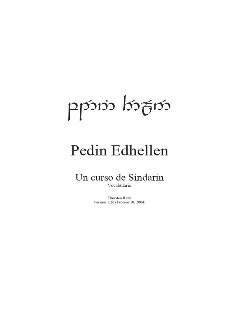 Vocabulario Sindarin | PDF | Palabra | Léxico