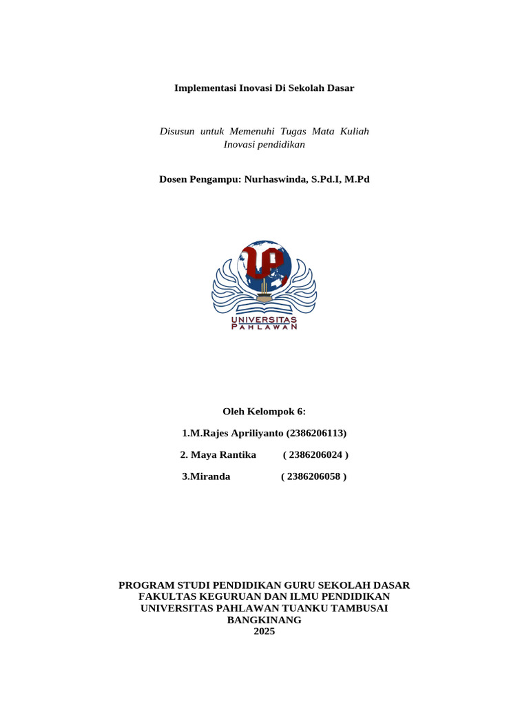 Inovasi Pembelajaran di Sekolah Dasar | PDF