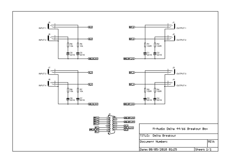 M-Audio Breakout Cable For Delta 44 66 | PDF