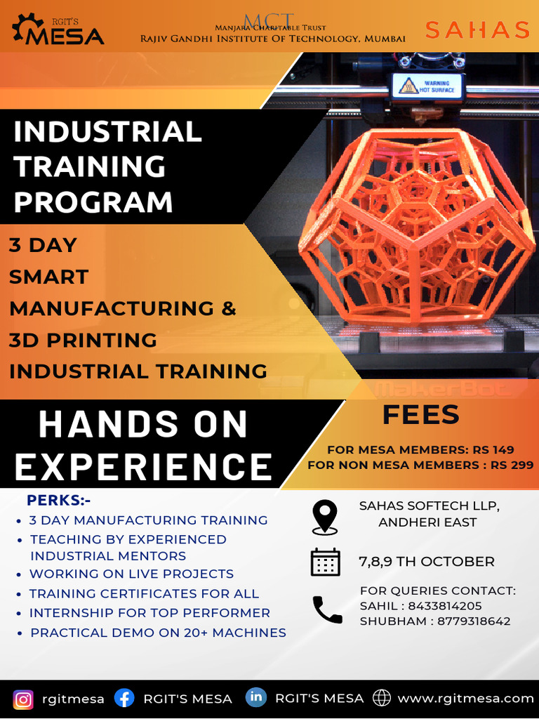 3D Printing Training by Sahas Softech | PDF