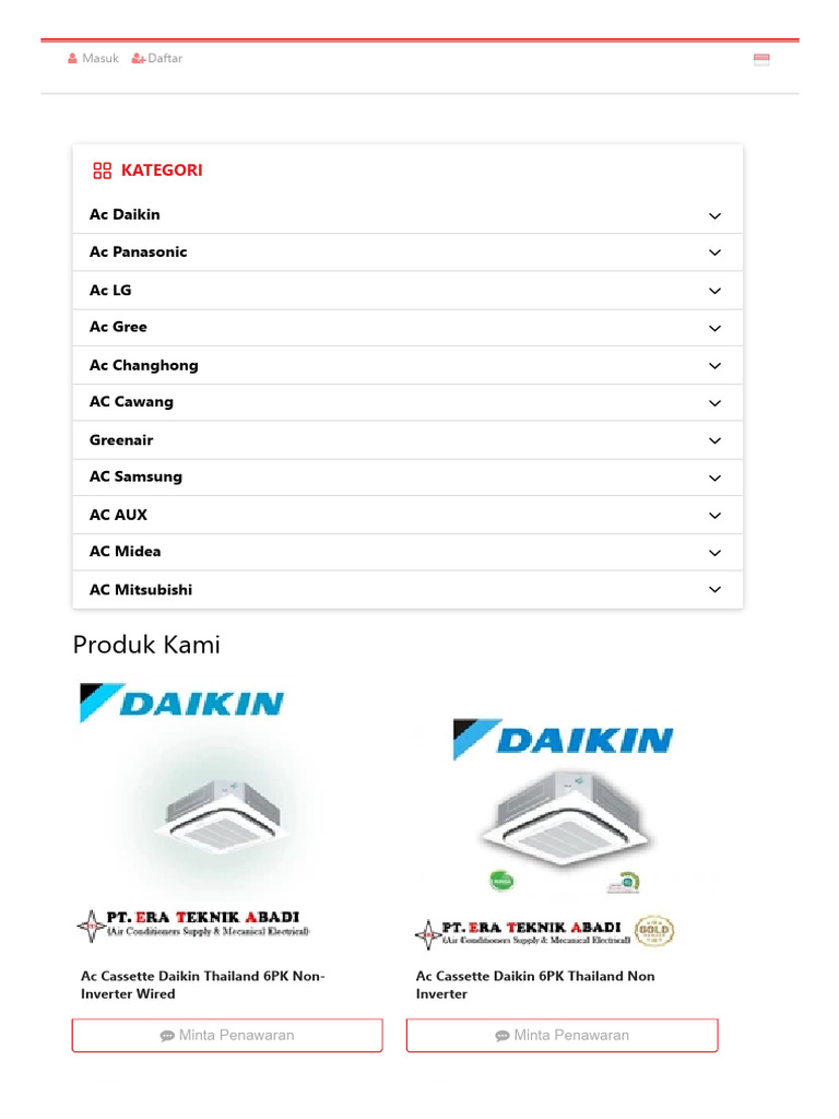 Katalog Produk AC - PT. Era Teknik Abadi | PDF