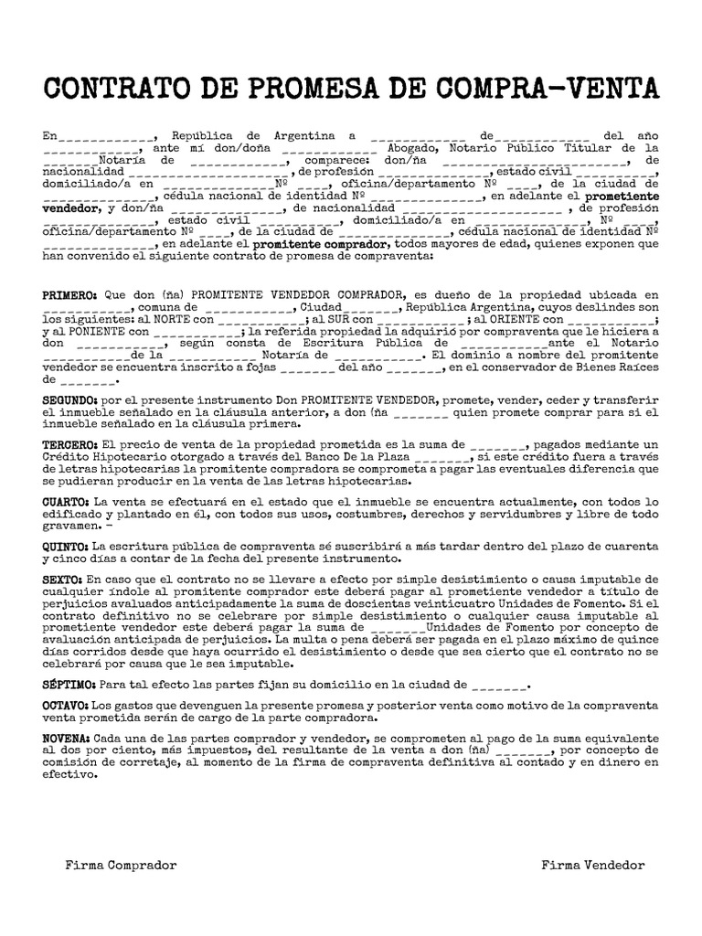 Contrato de Promesa de Compraventa | PDF | Ley común
