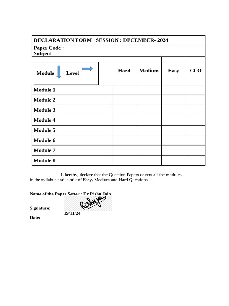 December 2024 Declaration Form | PDF