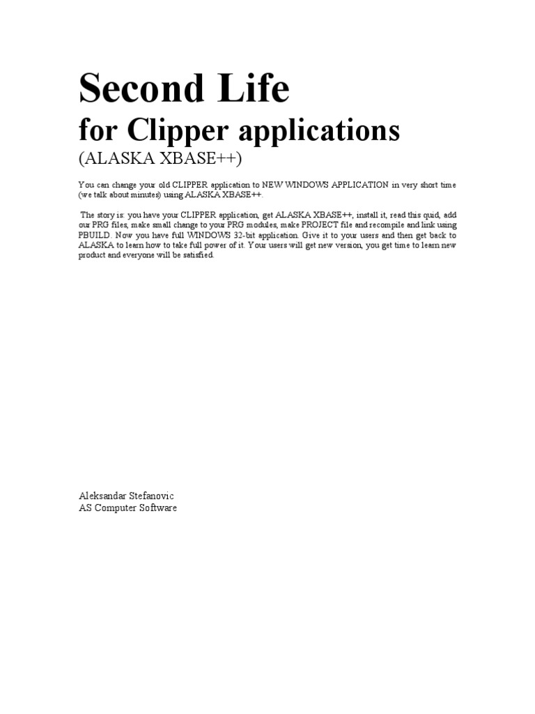 Second Life For Clipper Applications | PDF | Library (Computing) | Dos