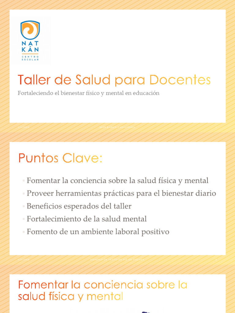 Taller de Salud Mental para Docentes | PDF | Salud mental | Bienestar