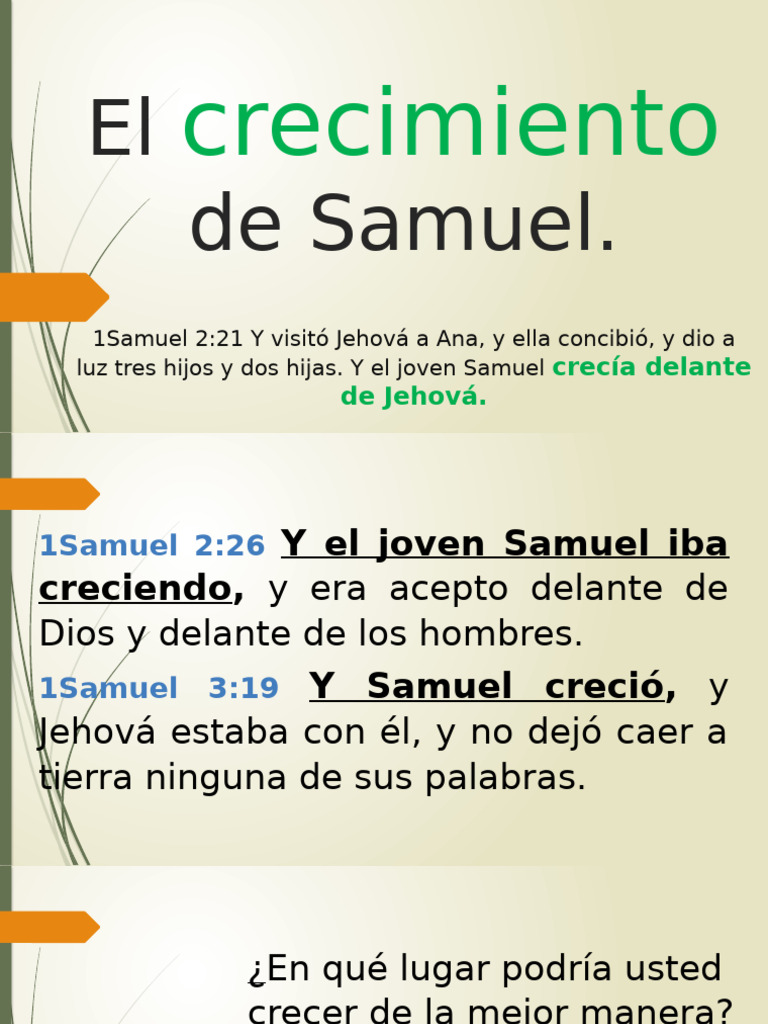Crecimiento Espiritual de Samuel | PDF
