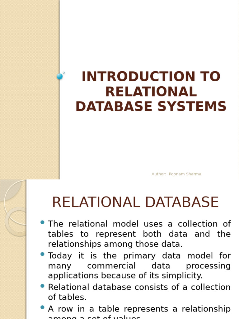 LECTURE 6 (Intro To Relational Database Systems) | PDF | Computer ...