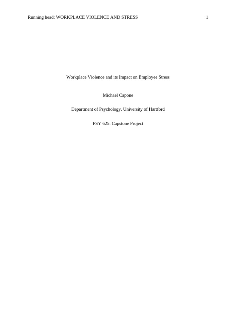 Impact of Workplace Violence on Employee Stress | PDF | Violence | Nursing