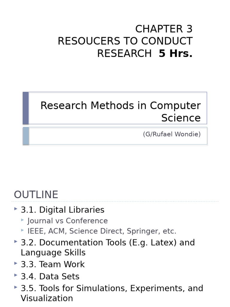 Research Methods in Computer Science | PDF