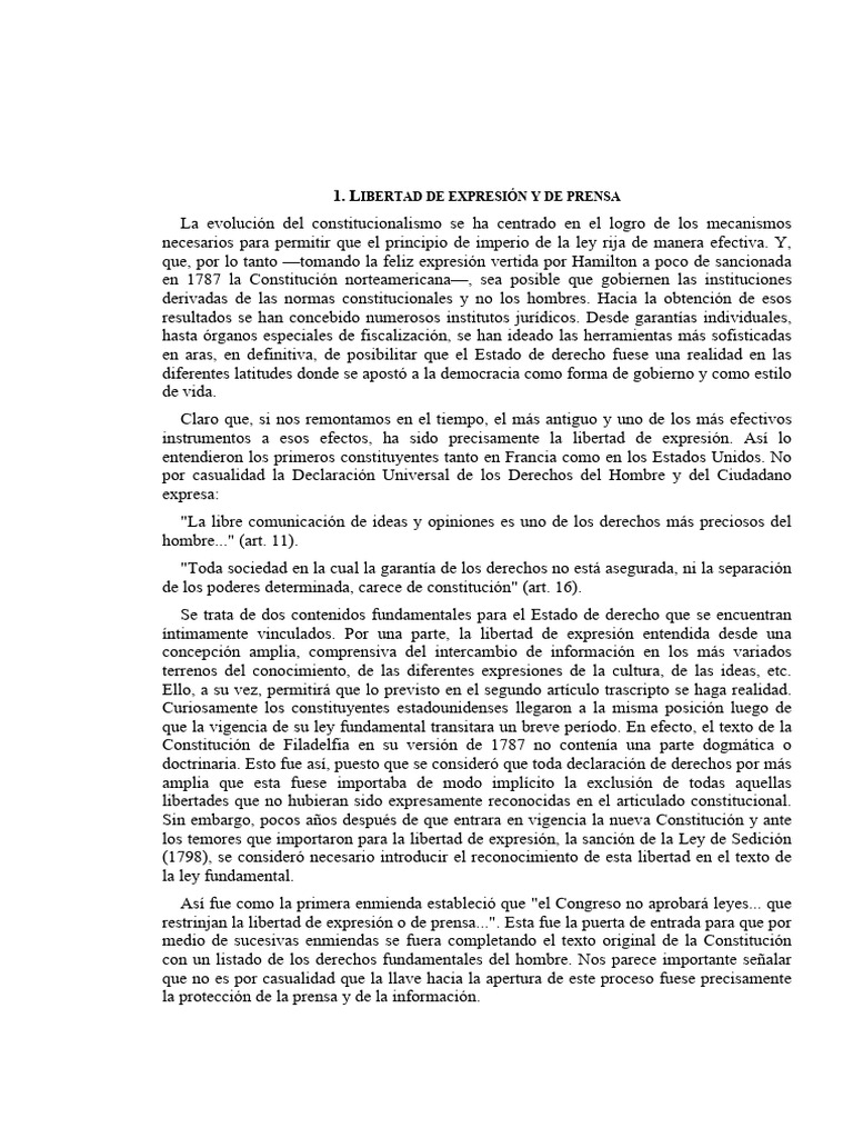 Libertad de Expresión y Estado de Derecho | PDF | Libertad de expresión ...