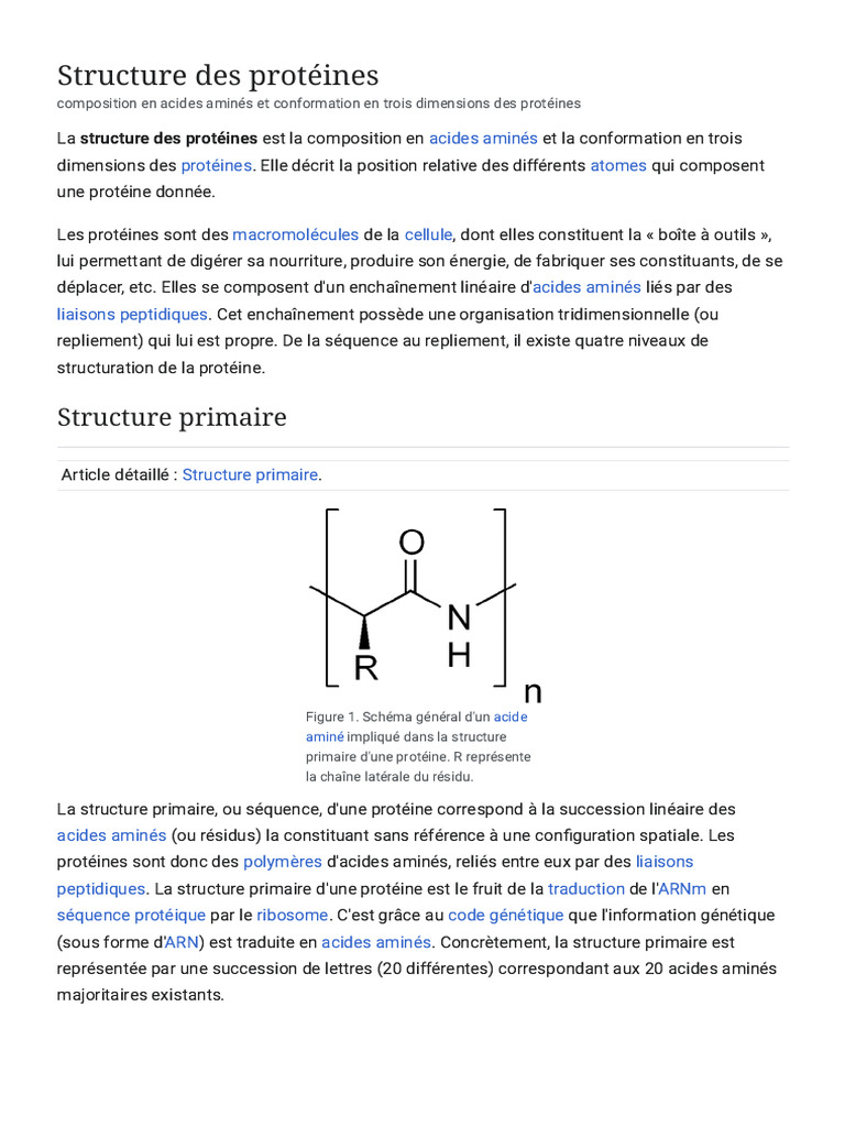 Structure des Protéines et Types | PDF | Structure de la protéine ...