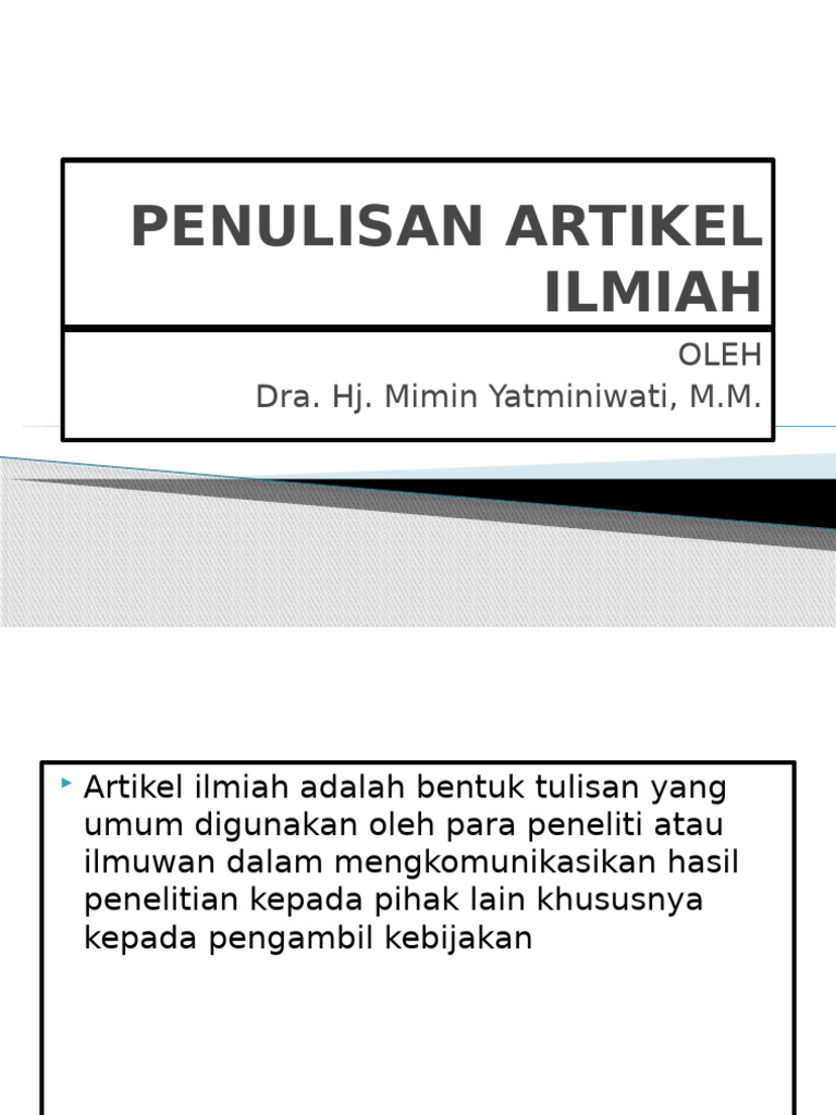 Penulisan Artikel Ilmiah | PDF