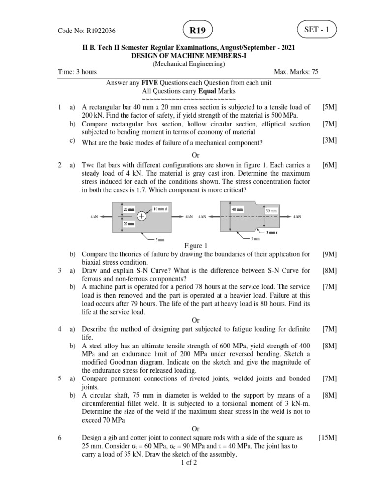 Design of Machine Members Exam Guide | PDF | Strength Of Materials ...