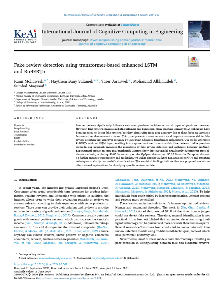 1 s2.0 S2666307424000196 Main | PDF | Deep Learning | Support Vector ...