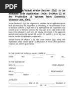 DV25 Domestic Violence Affidavit Form | PDF | Affidavit | Legal Procedure