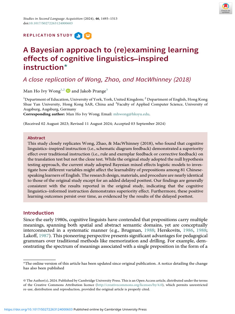Bayesian Approach To Reexamining Learning Effects of Cognitive ...
