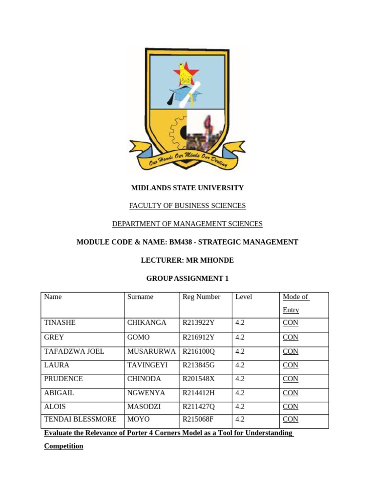 Evaluating Porter's Four Corners Model | PDF | Decision Making | Cognition