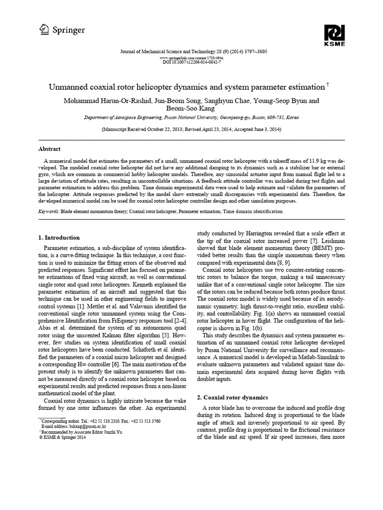Coaxial Rotor Helicopter Dynamics Study | PDF | Mathematical ...