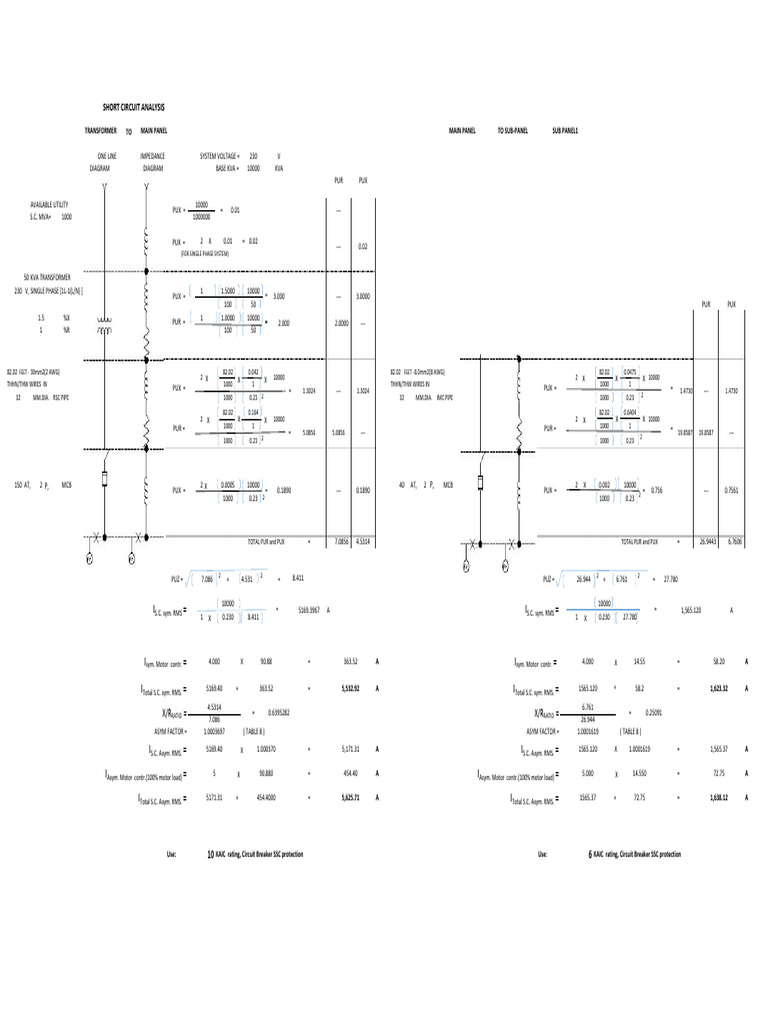 Short Circuit Analysis for 10kVA System | PDF | Transformer ...